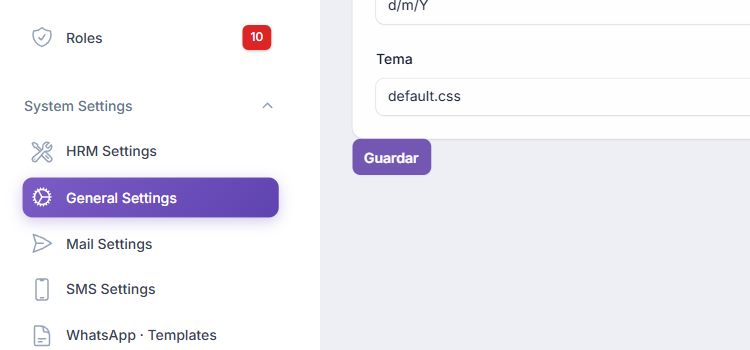 Abrir los ajustes generales