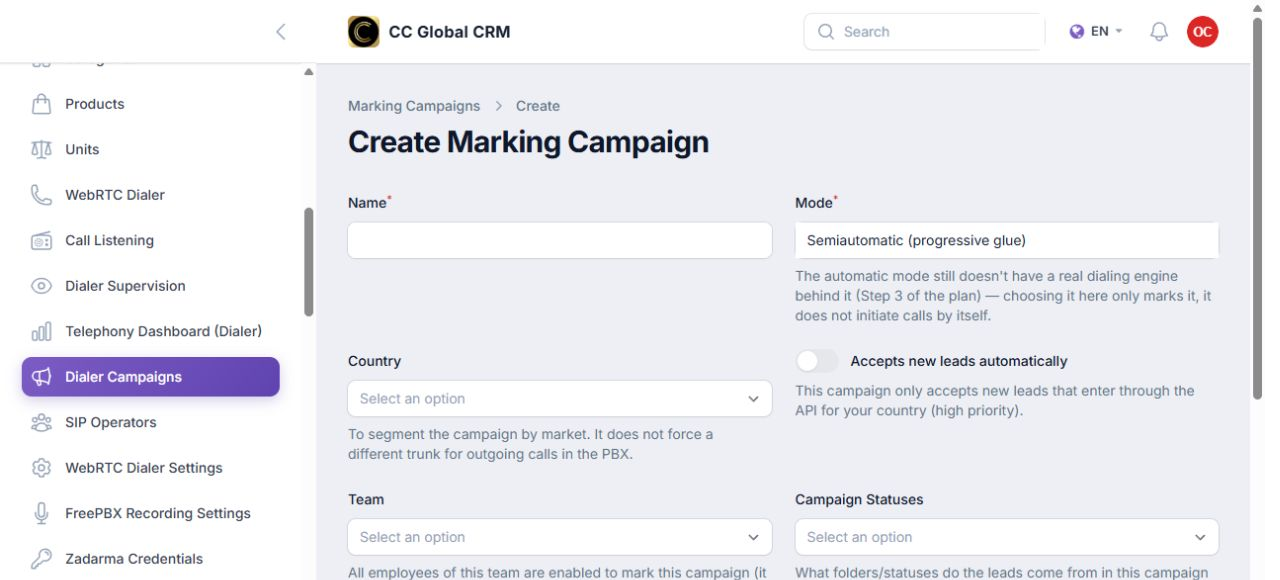 Crear campañas
