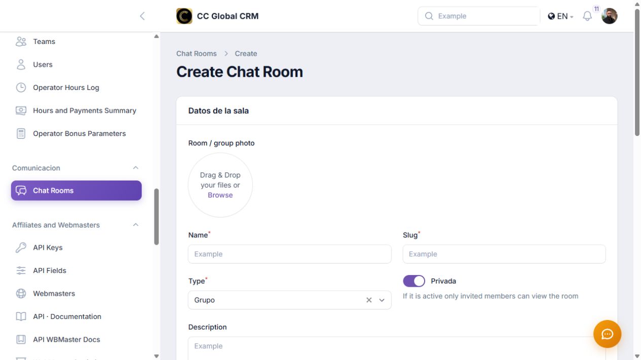 Crear y mantener una sala