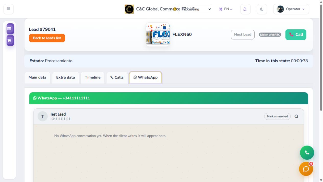 Gestiona WhatsApp desde la ficha